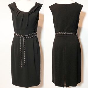 White House Black Market Belted Pencil Dress Sz 6
